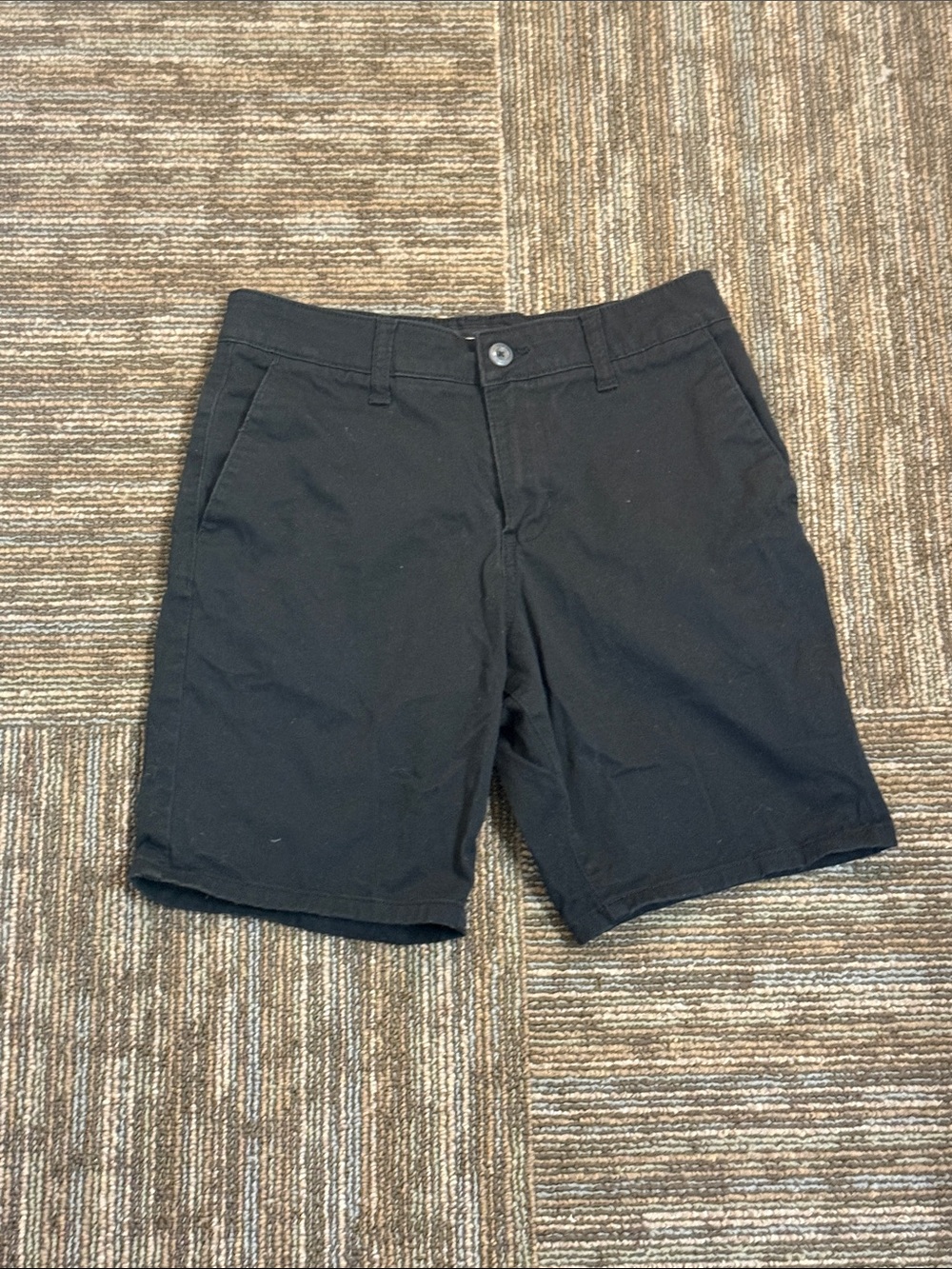 RSQ Black mid-length 7” Chino Shorts with Button Waist